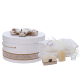 Trusou simplu pentru botez, model floare de bumbac, 9 piese, alb, Recostore®, REC3115